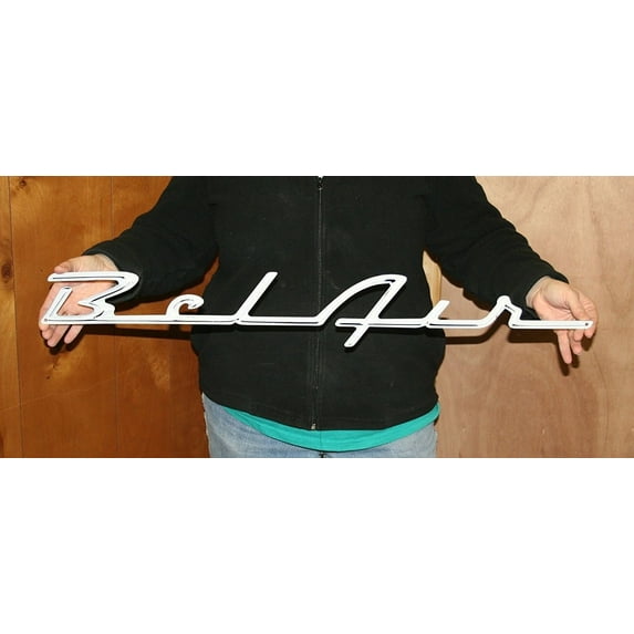 1955-56 Chevrolet Bel Air Script Large Metal Sign - 34" x 5"