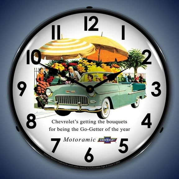 1955 Bel Air Convertible Wall Clock, Lighted