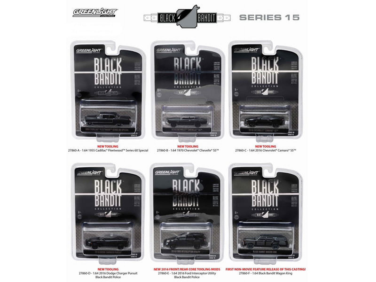Black Bandit Series 15, 6pc set 1/64 Diecast Model Cars by