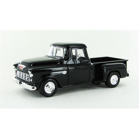 1955 Chevrolet 5100 Stepside Pickup Diecast Model Car in Black