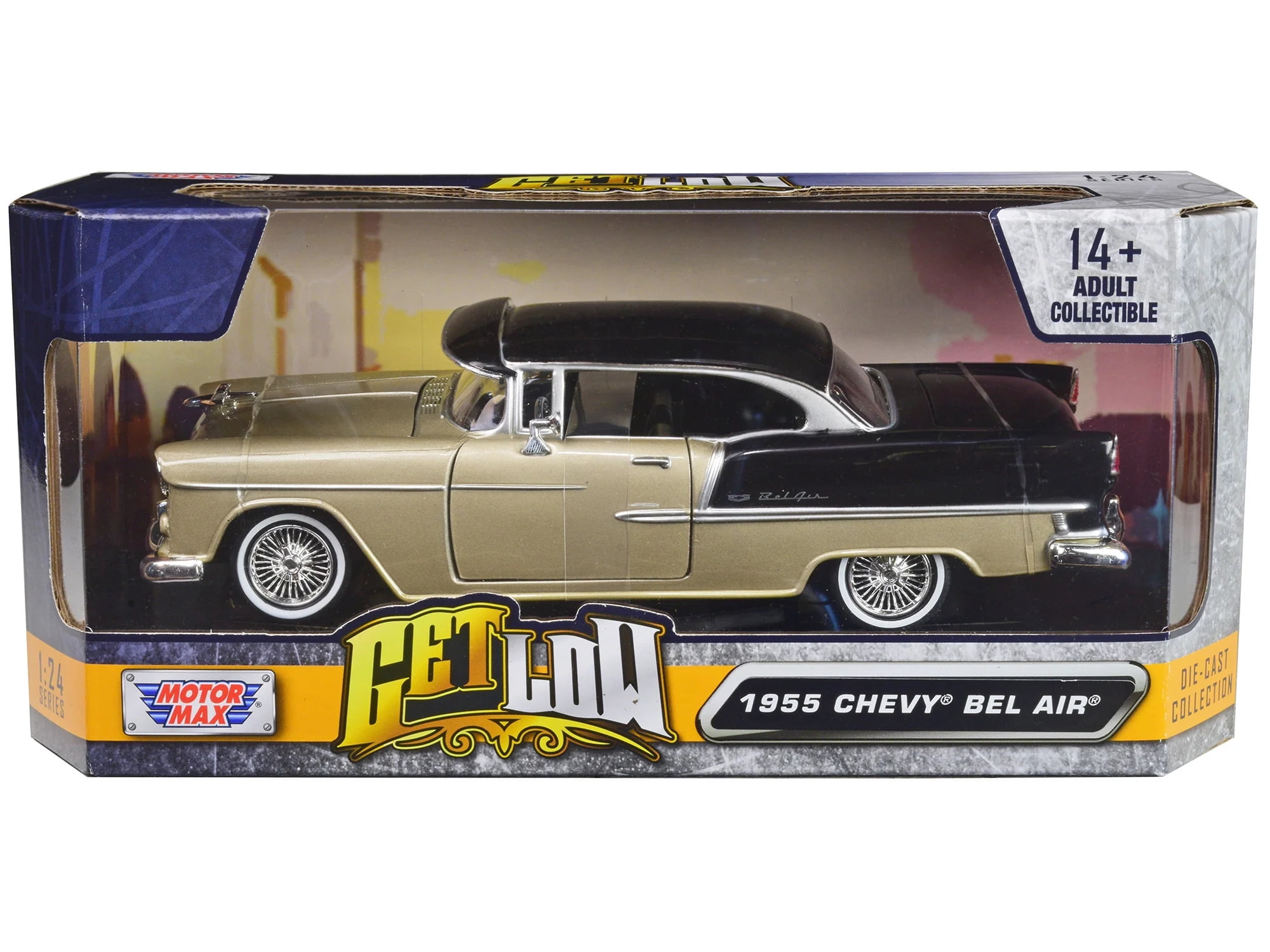 1955 Chevrolet Bel Air #24 Purple Metallic and Matt Black