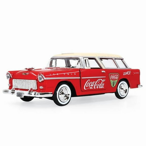 1955 Chevrolet Bel Air Nomad Red with White Top Coca-Cola 1-24 Diecast Model Car
