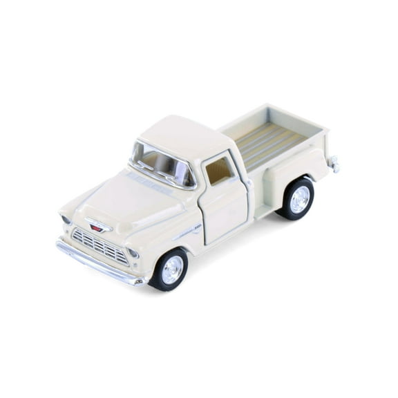 1955 Chevy Stepside Pickup Truck, Ivory - Kinsmart 3002D - 1/54 Scale Diecast Model Car