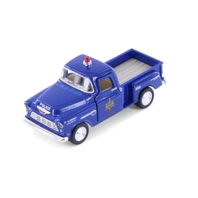 1955 Chevy Stepside Pickup Truck - Police, Blue - Kinsmart 3002DPR - 1/54 Scale Diecast Model Car