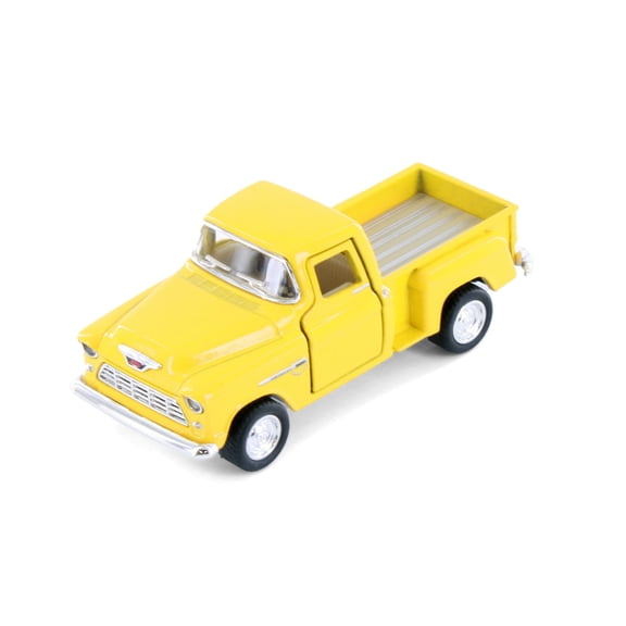 1955 Chevy Stepside Pickup Truck, Yellow - Kinsmart 3002D - 1/54 Scale Diecast Model Car