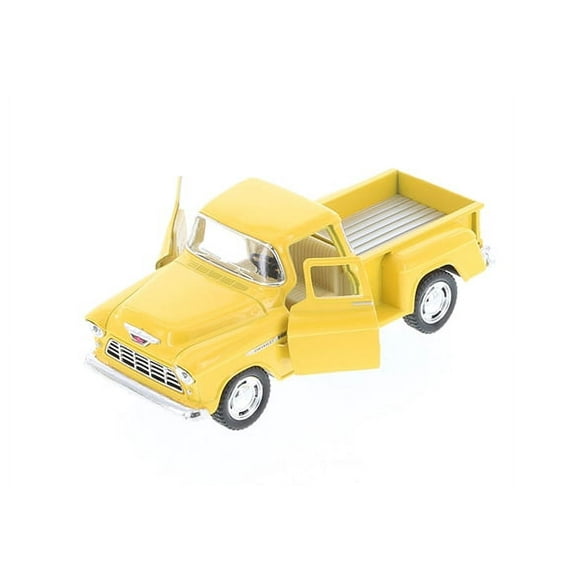 1955 Chevy Stepside Pickup Truck, Yellow - Kinsmart 5330/5D - 1/32 Scale Diecast Model Car