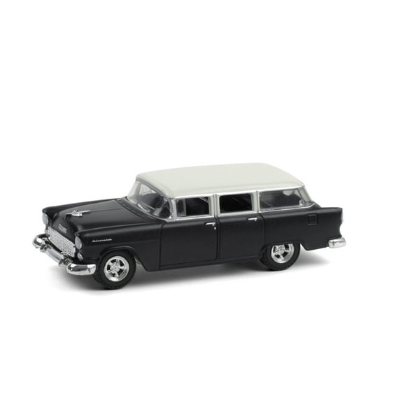 1955 Chevy Two-Ten Handyman, Flat Black - Greenlight 36010A/48 - 1/64 scale Diecast Model Toy Car