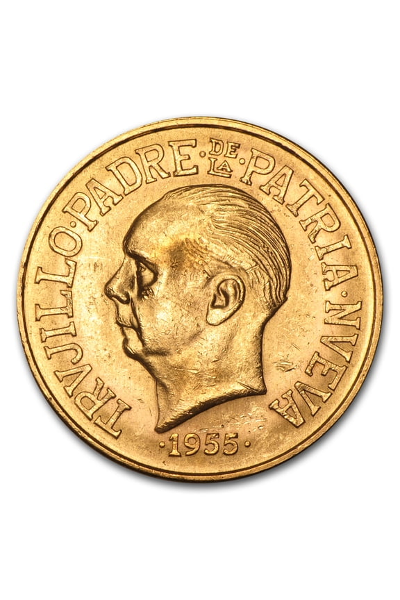 1955 Dominican Republic Gold 30 Pesos AU