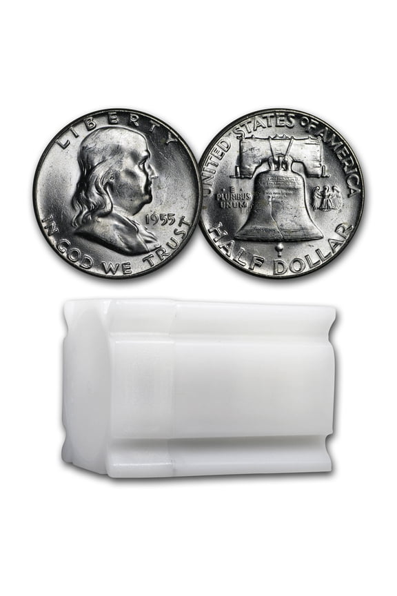 1955 Franklin Half Dollar 20-Coin Roll BU (Bugs Bunny Variety)