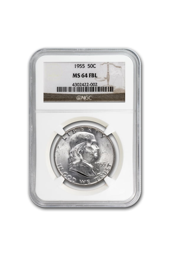1955 Franklin Half Dollar MS-64 NGC (FBL)