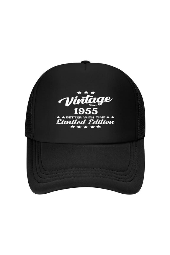 1955 Limited Editions Print Summer Mesh Baseball Cap for Men,Made In USA,Adjustable Breathable Caps Women Men's Hat Casual Trucker Hat