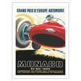 thumbnail image 1 of 1955 Monaco Grand Prix - Vintage Car Racing Poster by Jacques Ramel - Fine Art Matte Paper Print (Unframed) 24x32in, 1 of 4