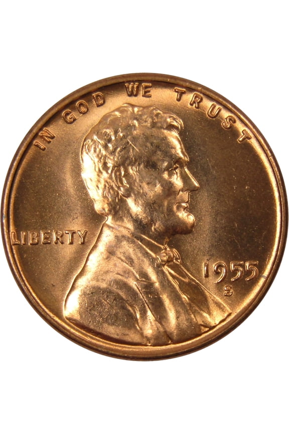 1955 S Lincoln Wheat Cent BU Uncirculated Mint State Bronze Penny 1c Coin