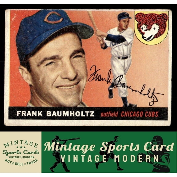 1955 Topps Frank Baumholtz #172 High Number Chicago Cubs Baseball Card Chicago Cubs MLB Baseball Trading Card