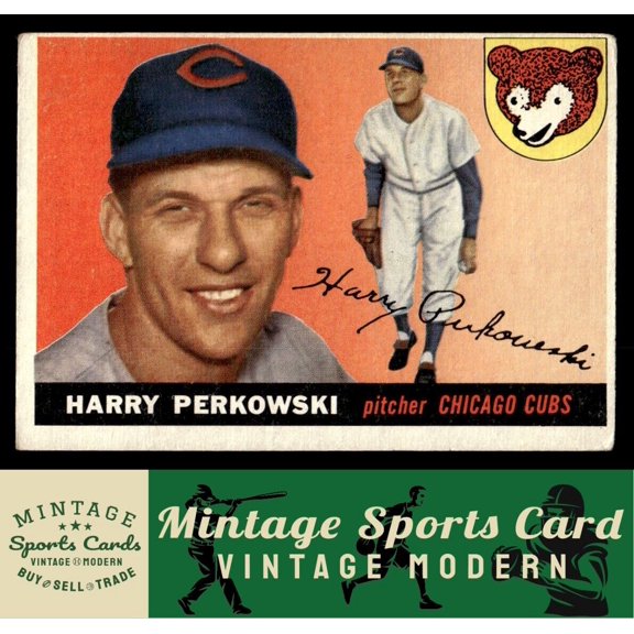 1955 Topps Harry Perkowski #184 High Number DP Chicago Cubs Baseball Card