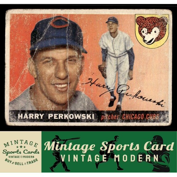 1955 Topps Harry Perkowski #184 Chicago Cubs Baseball Card