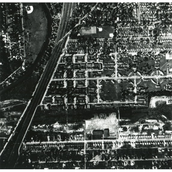 1956 Aerial Photograph Of Love Canal Showing A School And Houses Built Over And Near A Landfill. During The 1970S The Hooker Chemical Company Landfill Was Found To Have Contaminated The Area With