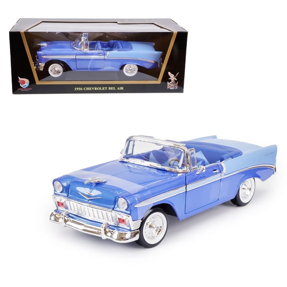 1956 Chevrolet Bel Air 1/18 Diecast Model Car by LUCKY DIE CAST - Opening Hood Doors Trunk, Detailed V8, Display Base, Collectible