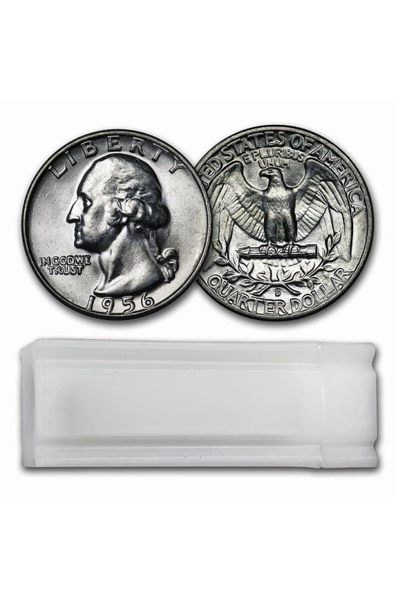 1956-D Washington Quarter 40-Coin Roll BU