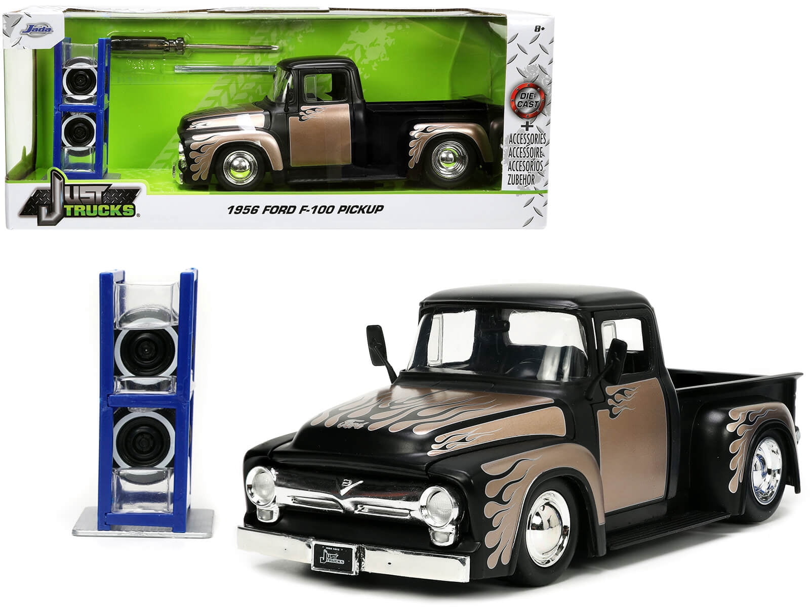 JADA TOYS 1956 Ford F-100 Diecast Car Collectible, 1/24 Scale