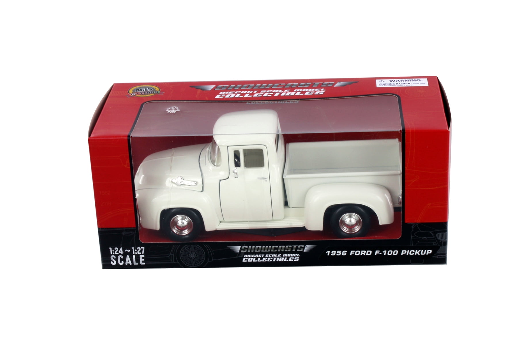 1956 Ford F-100 Pickup Truck, White - Showcasts 77235W - 1/24 Scale Diecast Model Car