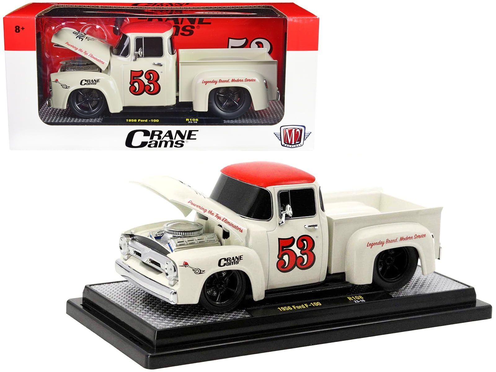 1956 Ford F-100 Truck Wimbledon White with Red Top 