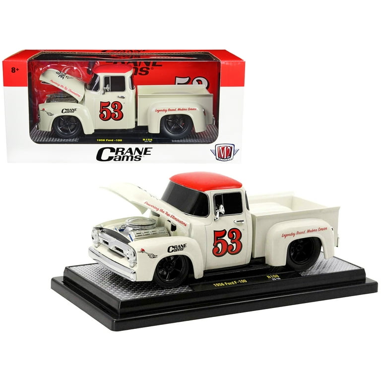 1956 Ford F-100 Truck Wimbledon White with Red Top 