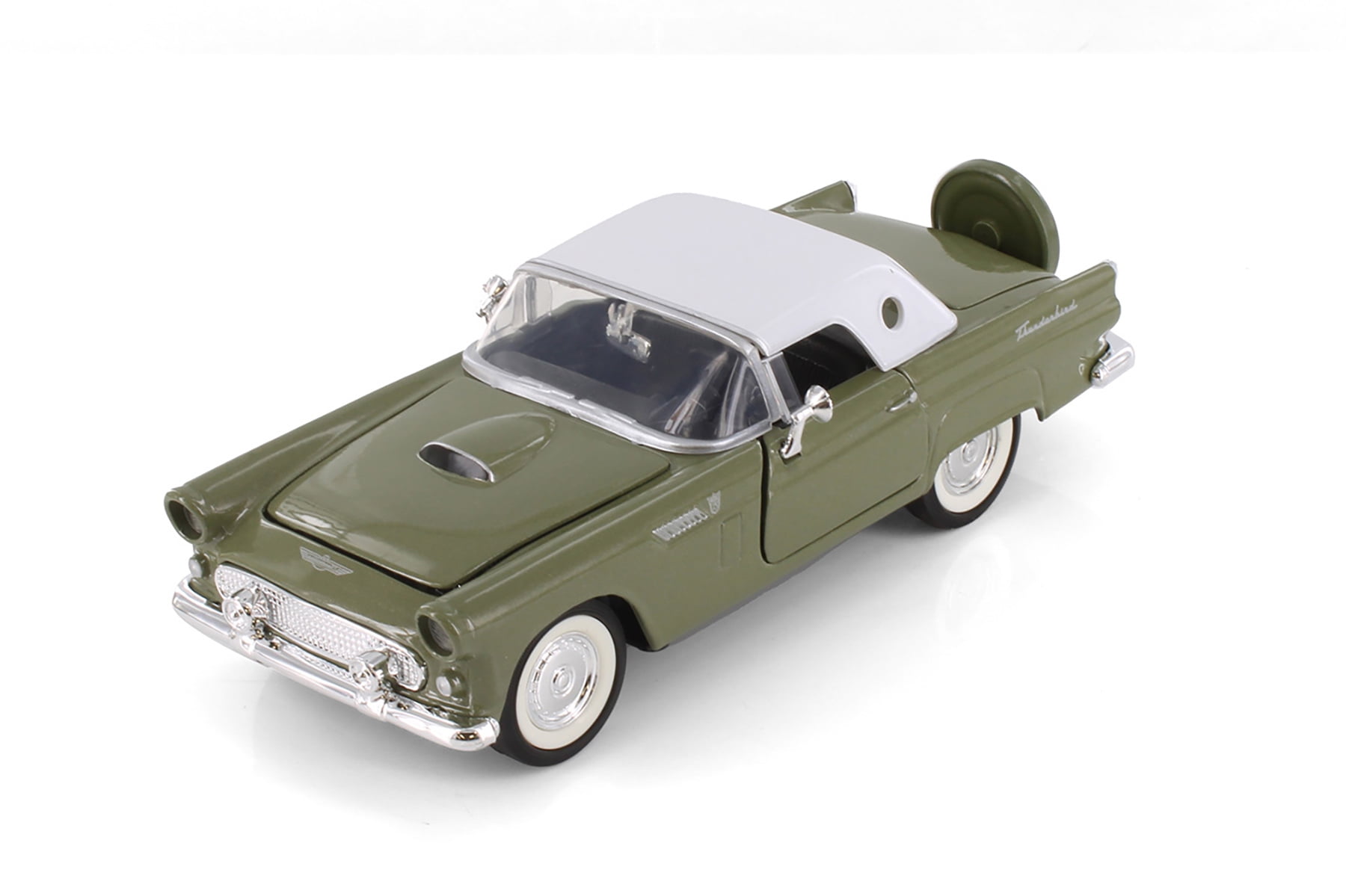 1956 Ford Thunderbird Closed Convertible, Green - Showcasts 77312GN - 1/24 Scale Diecast Model Car