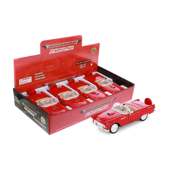 1956 Ford Thunderbird Convertible, Red - Showcasts 71215D - 1/24 Scale Diecast Model Car