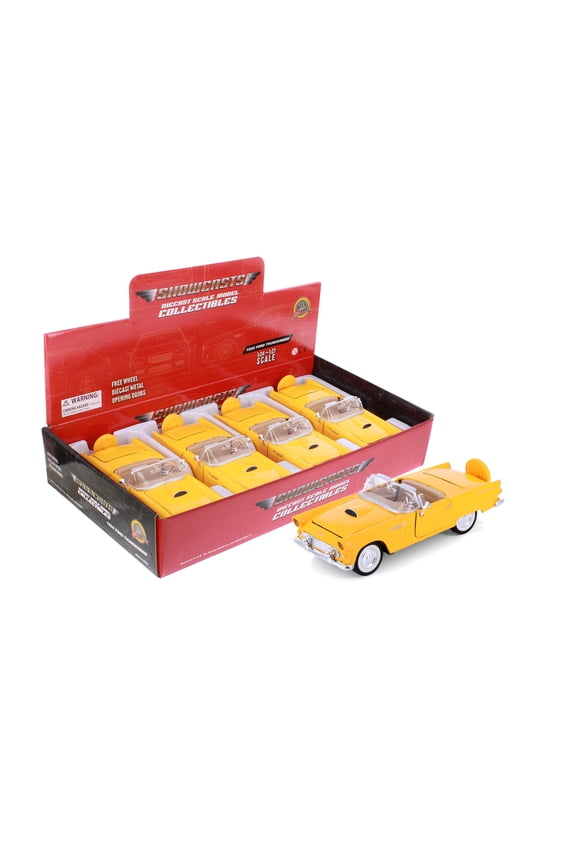 1956 Ford Thunderbird Convertible, Yellow - Showcasts 71215D - 1/24 Scale Diecast Model Car