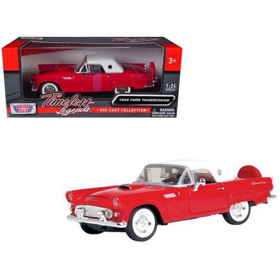 1956 Ford Thunderbird Red 1/24 Diecast Car Model by Motormax