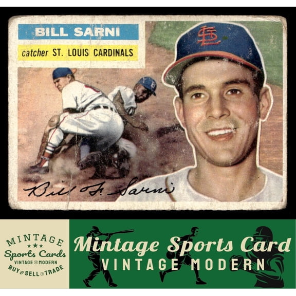 Poor 1956 Topps Bill Sarni #247 St. Louis Cardinals Baseball Card