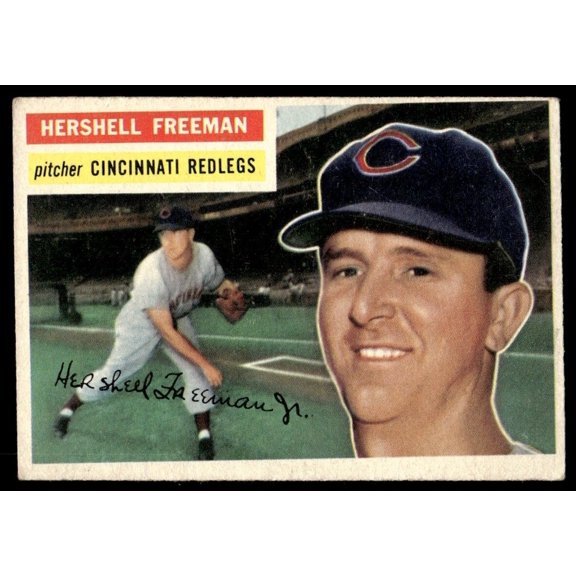 1956 Topps Hershell Freeman Cincinnati Redlegs Baseball Card #242 EX