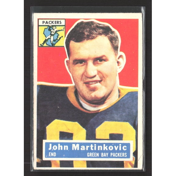 1956 Topps Football Card John Martinkovic Green Bay Packers #91