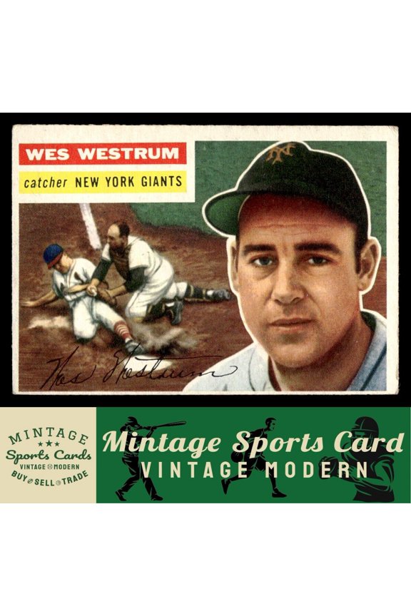 1956 Topps Wes Westrum #156 New York Giants Baseball Card Very Good