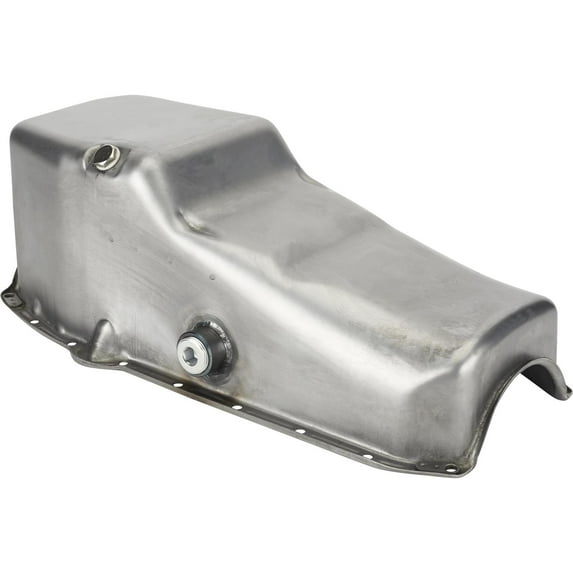 1957-79 Raw Steel Small Block Chevy Oil Pan w/ Inspection Plug
