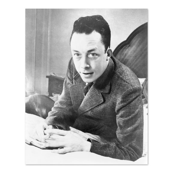 1957 Albert Camus Photo Print - 11x14 Inch Vintage Portrait Photo of Nobel Prize Winner Albert Camus Poster