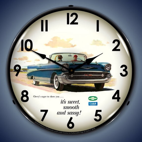1957 Bel Air Convertible Wall Clock, Lighted