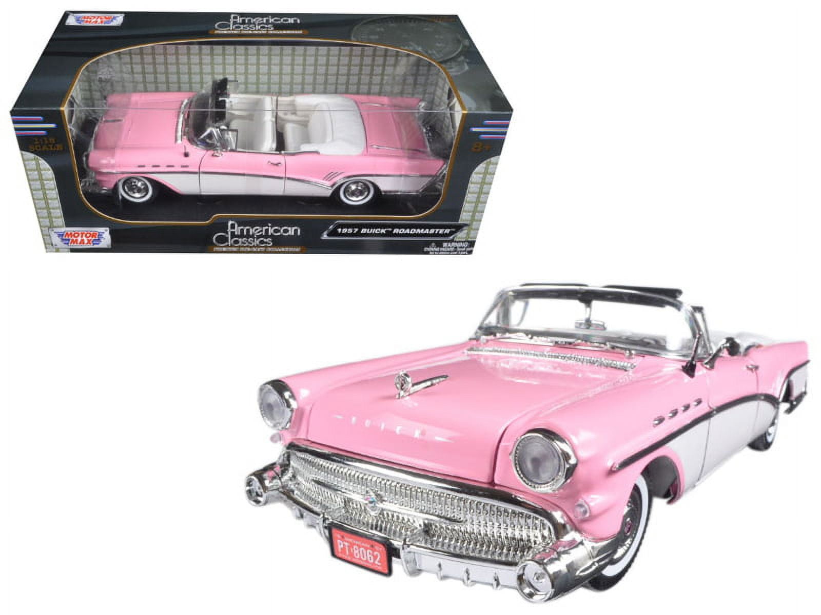 1957 Buick Roadmaster Convertible Pink and White 1/18
