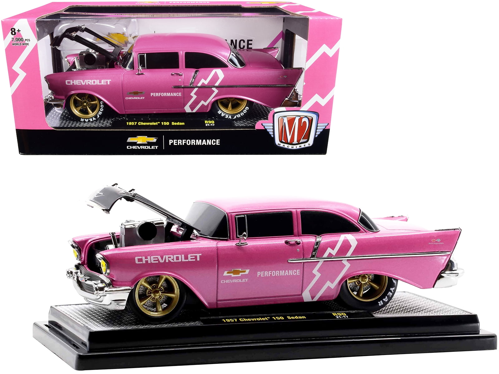 1957 Chevrolet 150 Sedan Medium Pink Pearl with Black Hood 1957 Chevrolet 150 Sedan Medium Pink Pearl with Black Hood