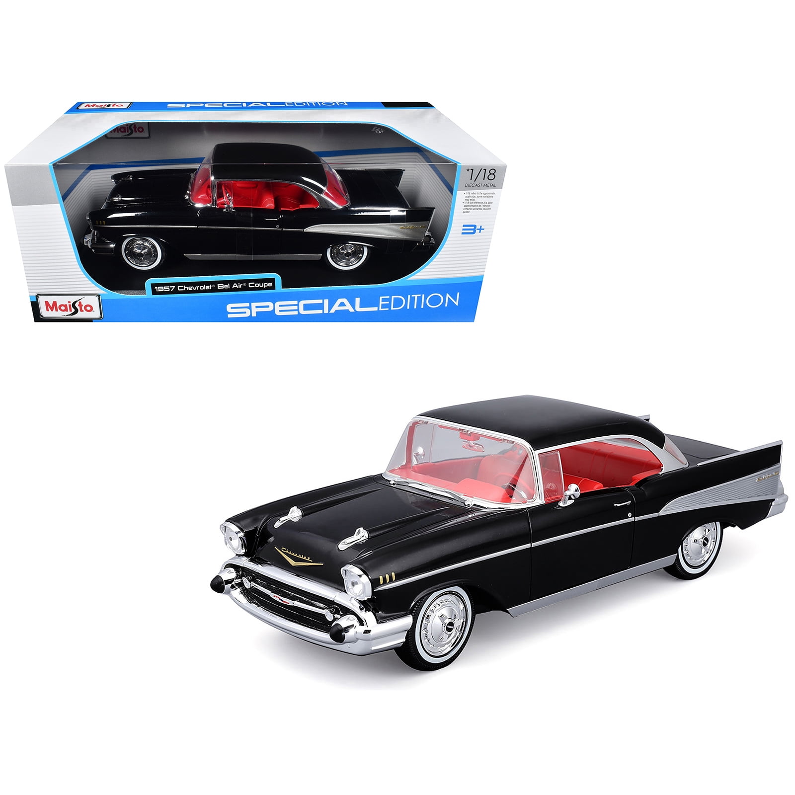 1957 Chevrolet Bel Air Coupe Black with Red Interior 