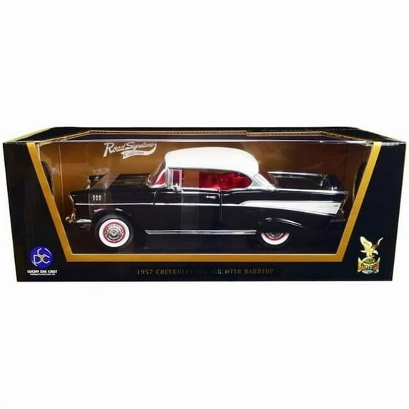 1957 Chevrolet Bel Air Hardtop Interior 1-18 Diecast Model Car, Black, White & Red