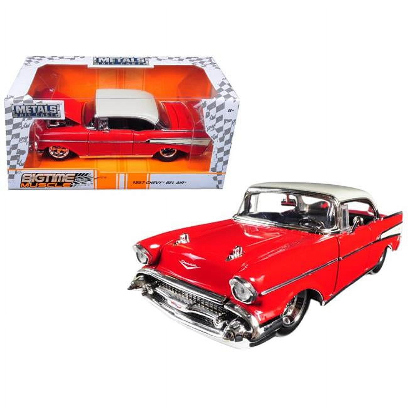ミニカー Jada BigTime Muscle 1957 Chevy Bel Air 1957 Chevrolet Bel Air Red \Bigtime Muscle\ 1/24 Diecast Model Car