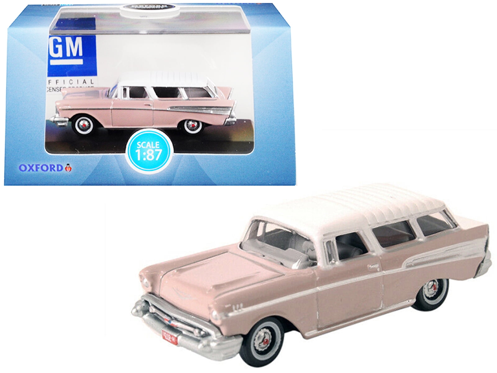 1957 Chevrolet Nomad Dusk Pearl Pink with Imperial Ivory Top 1/87