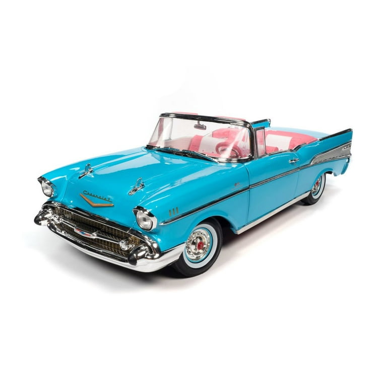1957 Chevy Bel Air Convertible, Aqua Blue - Auto World AWSS135 - 1