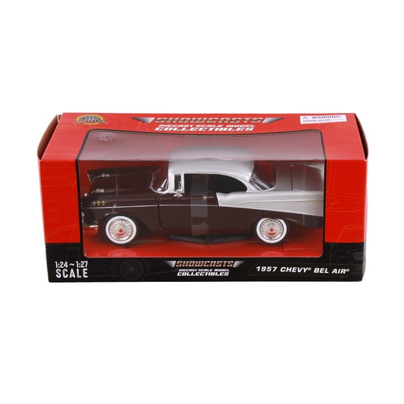 1957 Chevy Bel Air Hard Top, Burgundy/Silver - Showcasts 77228BG - 1/24 Scale Diecast Model Car