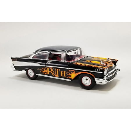 1957 Chevy Bel Air Hot Rod "Big Daddy Ed Roth", Black - Acme A1807014 - 1/18 Scale Diecast Car