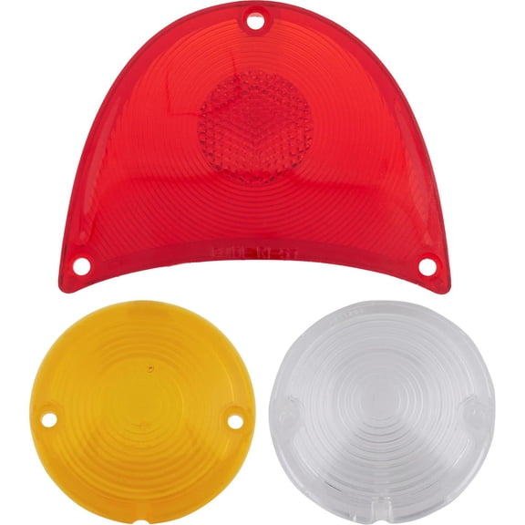 Speedway Motors Replacement Parking and Tail Light Lenses Red Compatible with 1957 Chevy Passenger Car, OEM Reproduction Plastic Lens for Classic Chevrolet Restoration