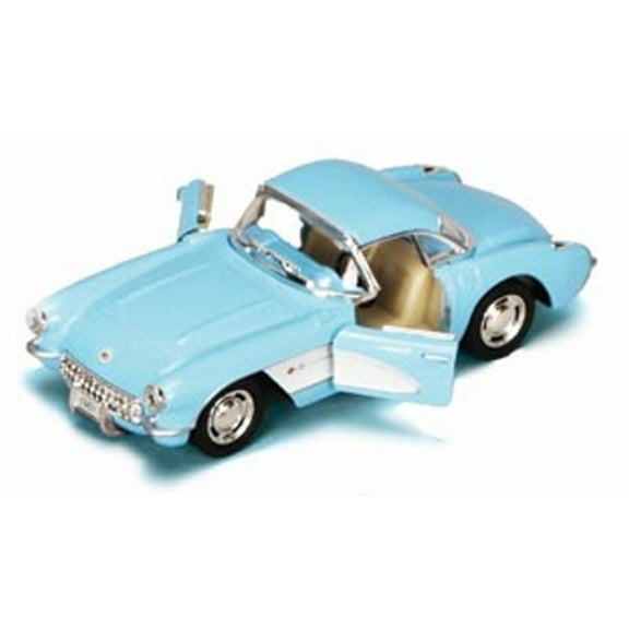 1957 Chevy Corvette, Blue - Kinsmart 5316D - 1/34 scale Diecast Model Toy Car (Brand New, but NOT IN BOX)