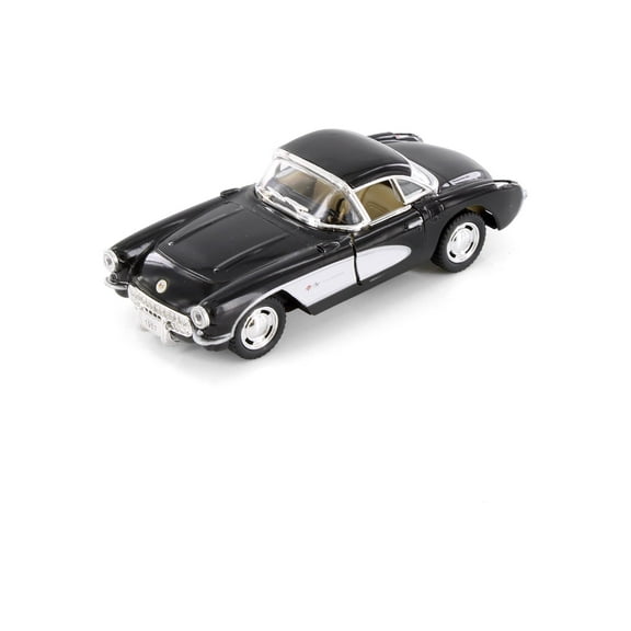 1957 Chevy Corvette Hard Top, Black - Kinsmart 5316/2D - 1/34 Scale Diecast Model Car